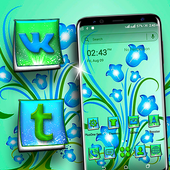 Paper Flower Blue Launcher Theme icon