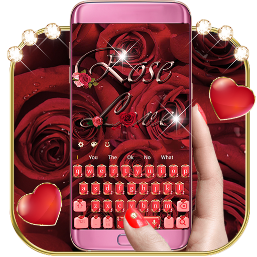 روز الأحمر الماس لوحة المفاتيح موضوع أيقونة