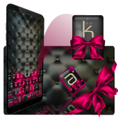 Black Pink Bow Keyboard Theme иконка