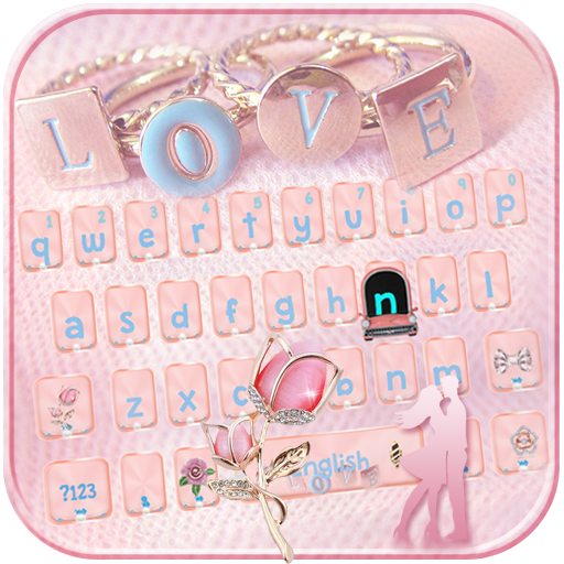 Rose Gold Love Keyboard Theme - diamond rose icon