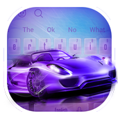 Neon Blue Sports Car Keyboard Theme icon
