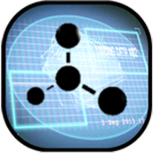 Molecule pyramid hologram icon