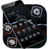 Metallic Apple Neon Dark Launcher Theme 🍎 icon