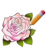✏️🌷How to draw a rose and flowers step by step icon