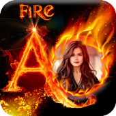 Fire Text Photo Frame icon