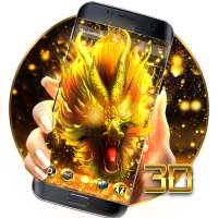 3D gold fire dragon theme