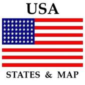 US States info &amp; Capitals : Map of US icon