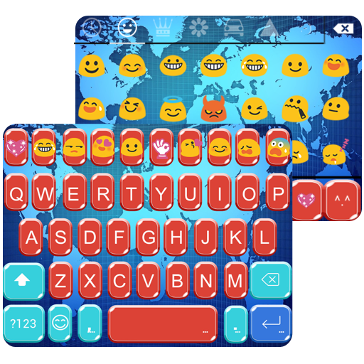 World Map Emoji Keyboard Theme icon