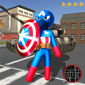 Immortal Us Capitain Stickman Rope Hero Crime icon