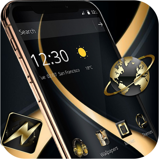 Gold Curving Luxury Business Theme icon