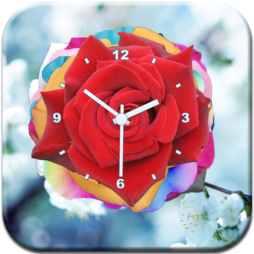 Rose Flower Clock LWP icon