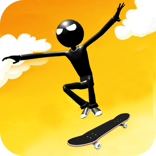 Stickman extreme Skateboard icon