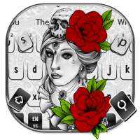 Tatuagem Rose Keyboard Tema