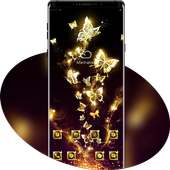 Golden shining butterfly in the dark theme on 9Apps