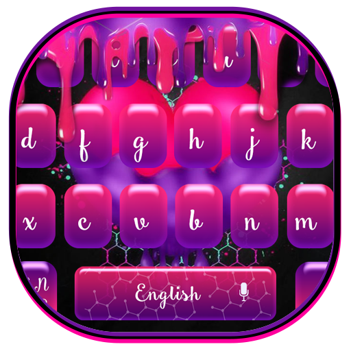 แป้นพิมพ์สีชมพูม่วงหัวใจ icon