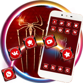 Super Red Gold Spiderman Sparkle Net Theme icon