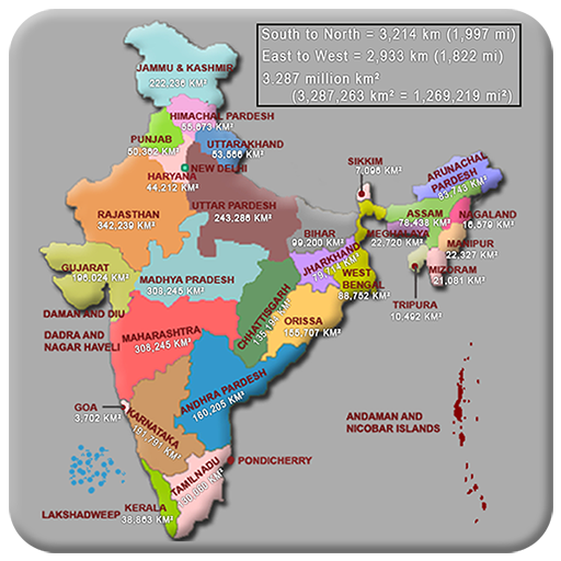 Indian State Capital &amp; Map - City &amp; Population Map icon