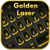 ikon Keyboard Emas Laser Hitam