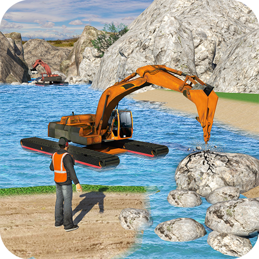 Water Surfer Excavator Crane 3D: Construction Site icon