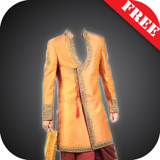 Sherwani suit photo montage icon