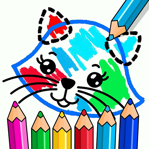 Kids Drawing Games: Animal Coloring Pages Book🐱 icon