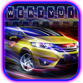 Cool 3D Neon Blue Sports Car Keyboard icon