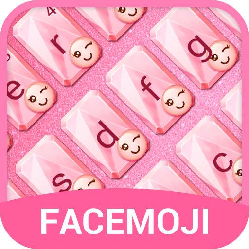 Pink Glitter Emoji Keyboard Theme for Whatsapp icon