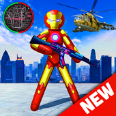 Battle Iron Stickman 3 Gangster Crime - Rope Hero icon
