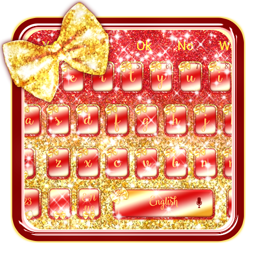 Golden Glitter Bow Keyboard Theme icon