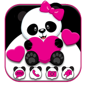 Lovely Pink Panda Theme icon