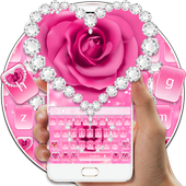 Pink Rose Diamond Keyboard icon