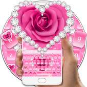 Pink Rose Diamond Keyboard