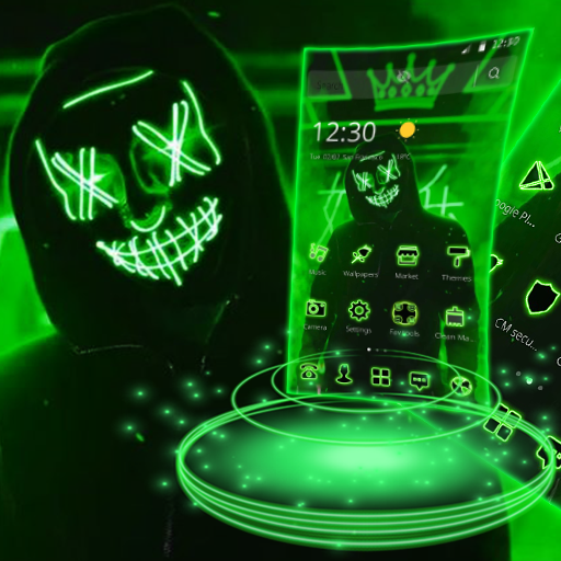 Green Neon Led Mask Anonymous Theme icon