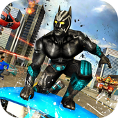 Panther Robot War: Superhero Crime City Battle icon