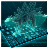 3d hologram dinosaur keyboard tech future icon