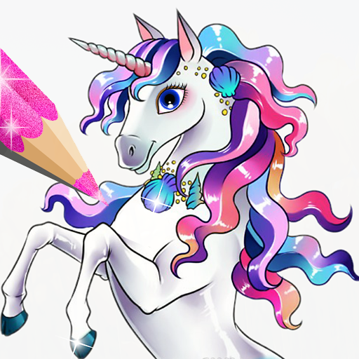 Surprise Dolls Unicorn Glitter Coloring Pages icon