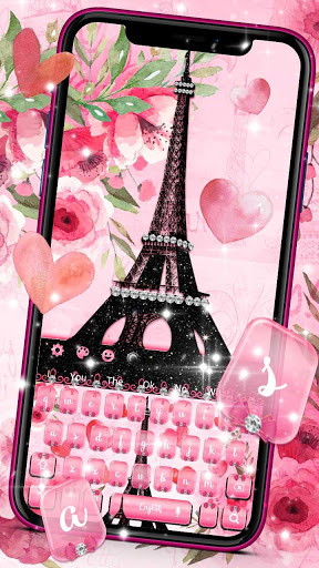 Pink Paris Eiffel Tower Keyboard screenshot 1
