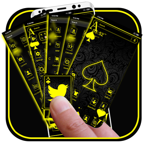 Neon Card Ace Spade Launcher Themes icon