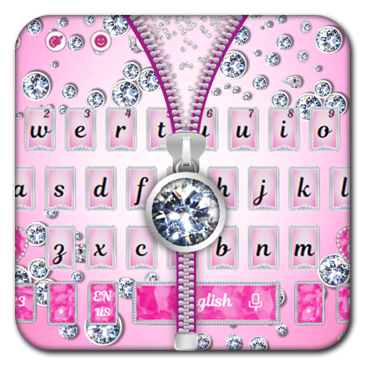 Pink Diamond Zipper Keyboard Theme icon