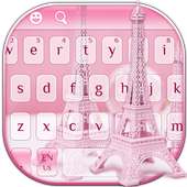 Różowa klawiatura Wieża Eiffla