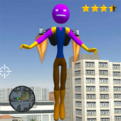 Thanos Stickman jetpack Crime Simulator icon