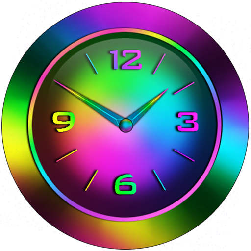 Free Neon Rainbow Clock Widget icon