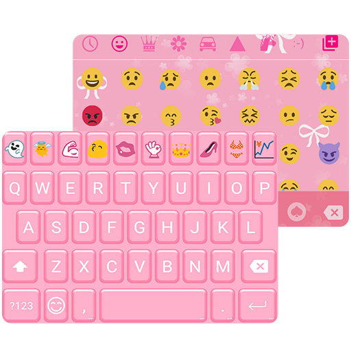 Girly Pink Emoji Keyboard Skin icon