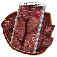 Red Leaf Texture Launcher Theme