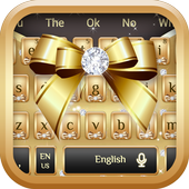 Silver Diamond Gold Ribbon Keyboard Theme icon