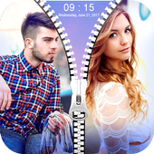 Couple Photo Zipper Lock Screen icon