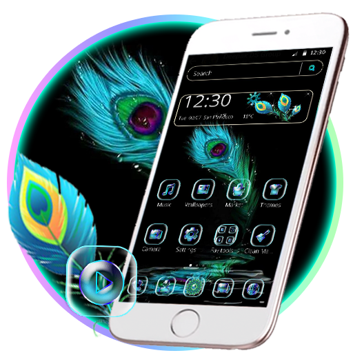 Blue Black Feather Theme icon