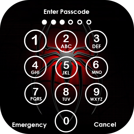 Cool Black Pin Lock Screen أيقونة