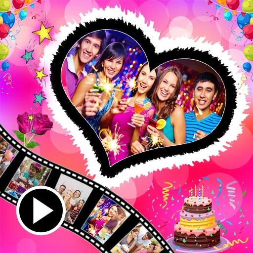 Happy Birthday Video Maker With Song, Name &amp; Photo أيقونة