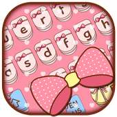 Roze schattig boog-toetsenbord